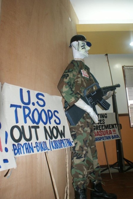 US troops effigy
